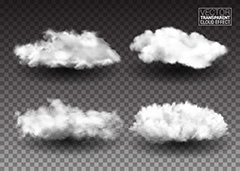 四款云朵云彩素材矢量素材