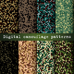 方块斑点迷彩数码迷彩图案矢量素材