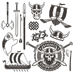 海盗标签和武器矢量素材