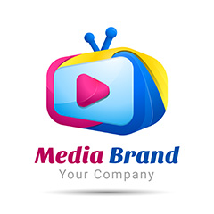彩色多媒体电视logo矢量素材