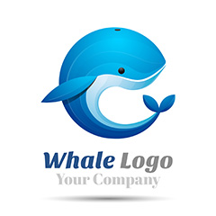 蓝色海豚logo矢量素材