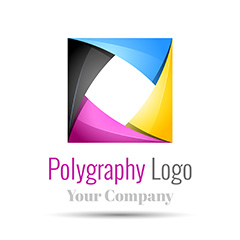 正方形彩色立体几何logo矢量素材