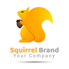 黄色小松鼠logo矢量素材