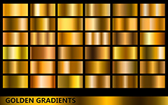 多款长方形金色渐变金属质感背景矢量素材