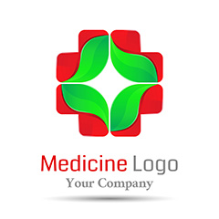 创意红绿色十字logo矢量素材