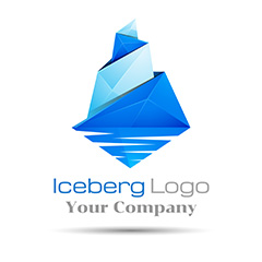 蓝色几何冰山logo矢量素材