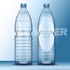 环形矿泉水瓶包装白模矢量素材