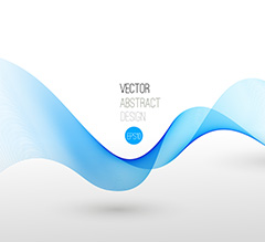 白色背景上的透明蓝色波浪抽象背景矢量素材