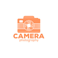 粉橘色相机logo矢量素材