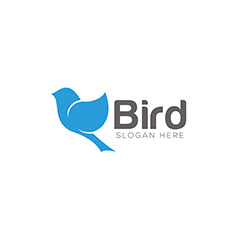 蓝色小鸟logo矢量素材