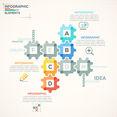 拼图创意创意商务信息图表矢量素材