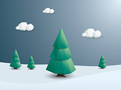 雪地上的松树插画矢量素材