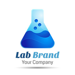 蓝色化学实验logo矢量素材