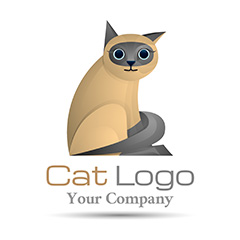 创意可爱猫咪logo矢量素材