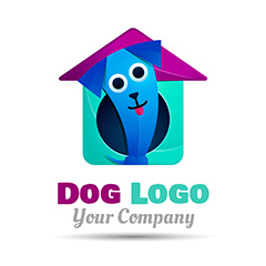 创意彩色狗狗logo矢量素材