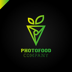 绿色创意三角形植物logo矢量素材