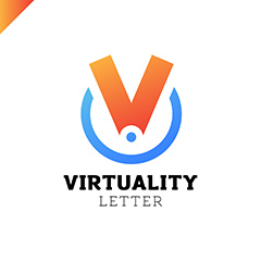 创意半圆V字logo矢量素材