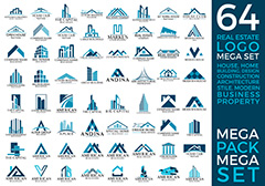 64款形态各异的建筑logo矢量素材