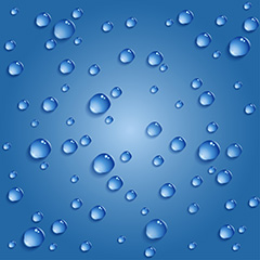 蓝色背景上的小水滴矢量素材