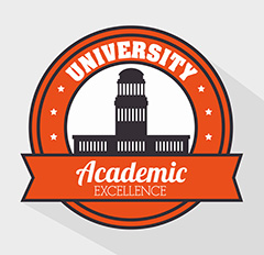 圆形橙色大学logo矢量素材