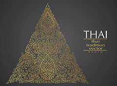 金色三角形泰国传统底纹背景矢量素材