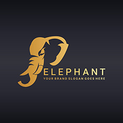 金色大象logo矢量素材