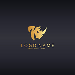 金色独角兽logo矢量素材