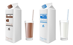 两款口味牛奶包装设计矢量素材