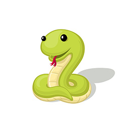 淡绿色的小蛇矢量素材