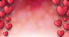 粉红色背景上的立体爱心边框矢量素材