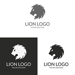 三款狮子头像logo矢量素材