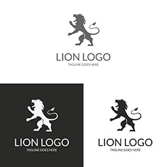三款站立的狮子logo矢量素材