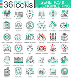 36款icons生物科技图标矢量素材