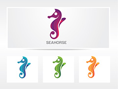 彩色海马logo矢量素材