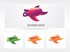 彩色立体渐变海龟logo矢量素材