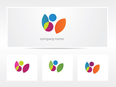 彩色创意树叶logo矢量素材