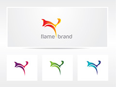 彩色拼接跳跃的动物logo矢量素材