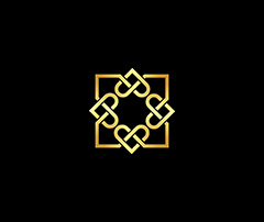 金色方形创意心形logo矢量素材