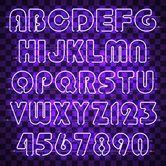紫色发光字母矢量素材
