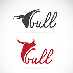 两款牛头字母logo矢量素材