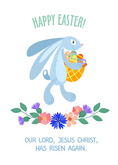 复活节抱着彩蛋的兔子矢量素材