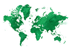 世界地图绿色水彩墨迹矢量素材