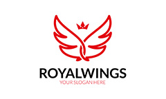 红色翅膀皇冠logo矢量素材