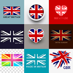 多款创意英国旗帜图标矢量素材