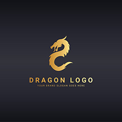 金色龙形logo矢量素材