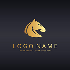 金色马头logo矢量素材