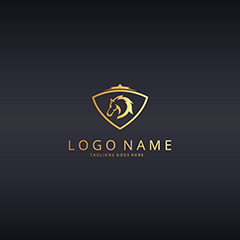 金色创意盾牌纹章logo矢量素材