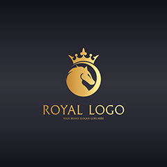 金色皇冠马头logo矢量素材