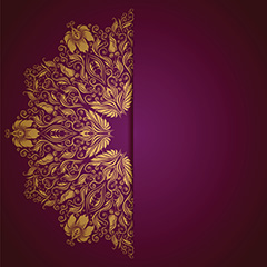 紫色背景上的金色花纹边框矢量素材