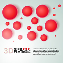 红色3D圆球矢量素材